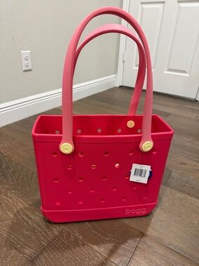 BOGG BAG Hot Pink Tote with Yellow Snap Accents
